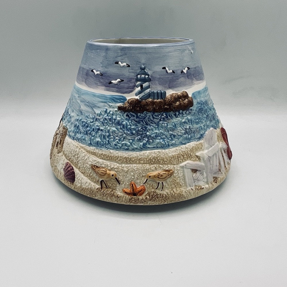 Yankee Candle Ceramic Candle Lampshade Sandcastle Beach Shell Sailboat Cottage